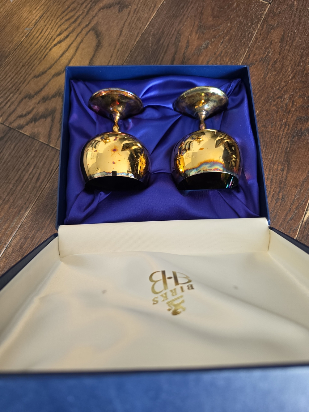 Gold Iridescent Decorative Goblet Pair by BIKRS